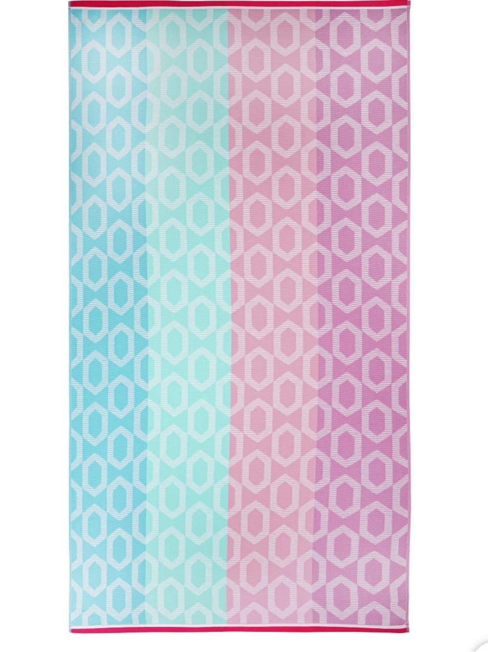 Cotton Beach Towel in Pink and White Stripes